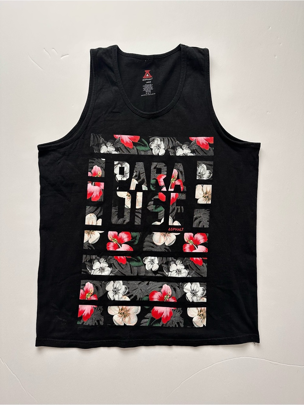 Asphalt Black Floral 'Paradise' Graphic Tank